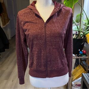 Maroon Zip-Up Hoodie